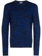 Saint Laurent Eclaire Zig-zag Jacquard Sweater - Blue