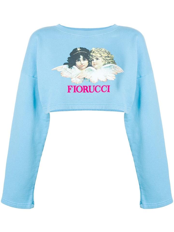 Fiorucci Cropped Logo Jumper - Blue