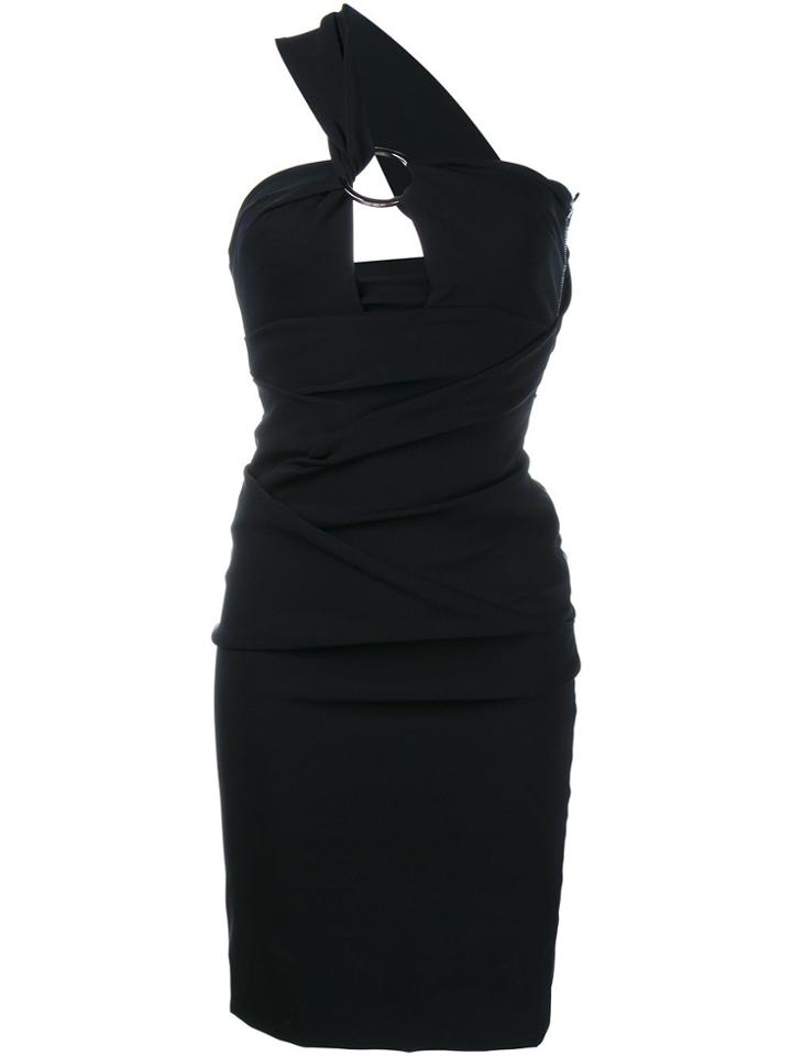 Preen By Thornton Bregazzi One Shoulder Midi Dress - Black
