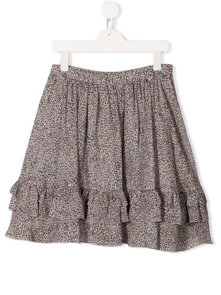 Dondup Kids Teen Leopard Print Mini Skirt - Grey