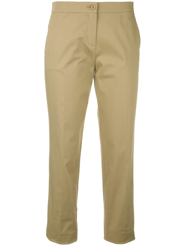 Etro Tailored Cropped Trousers, Women's, Size: 46, Nude/neutrals, Cotton/spandex/elastane