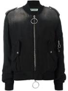 Off-white Padded Zipped Pockets Jacket, Women's, Size: Xs, Black, Cotton/acrylic/polyester/wool