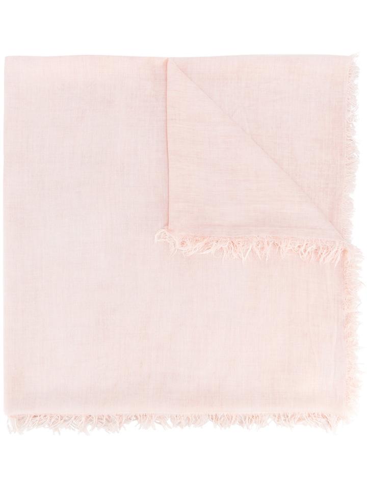 Eleventy - Frayed Scarf - Women - Polyester/viscose - One Size, Pink/purple, Polyester/viscose