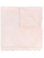 Eleventy - Frayed Scarf - Women - Polyester/viscose - One Size, Pink/purple, Polyester/viscose
