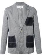 Ganryu Comme Des Garcons - Striped Denim Jacket - Men - Cotton - S, Blue, Cotton