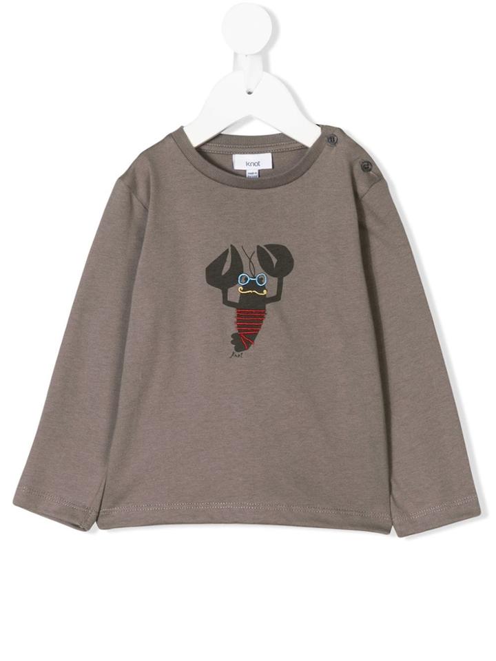 Knot Crab Print Sweater - Grey