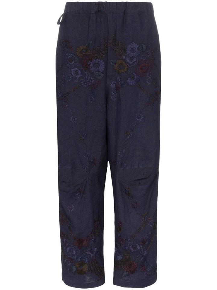 By Walid Jude 1920s Embroidered Trousers - Blue