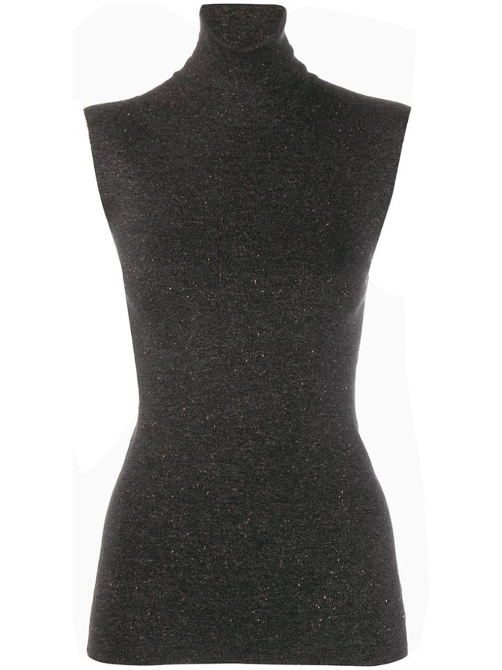 Brunello Cucinelli Turtleneck Tank Top - Black