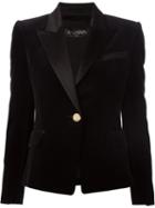 Balmain Velvet Blazer, Women's, Size: 36, Black, Cotton/viscose