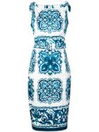 Samantha Sung Baroque Print Dress - Blue