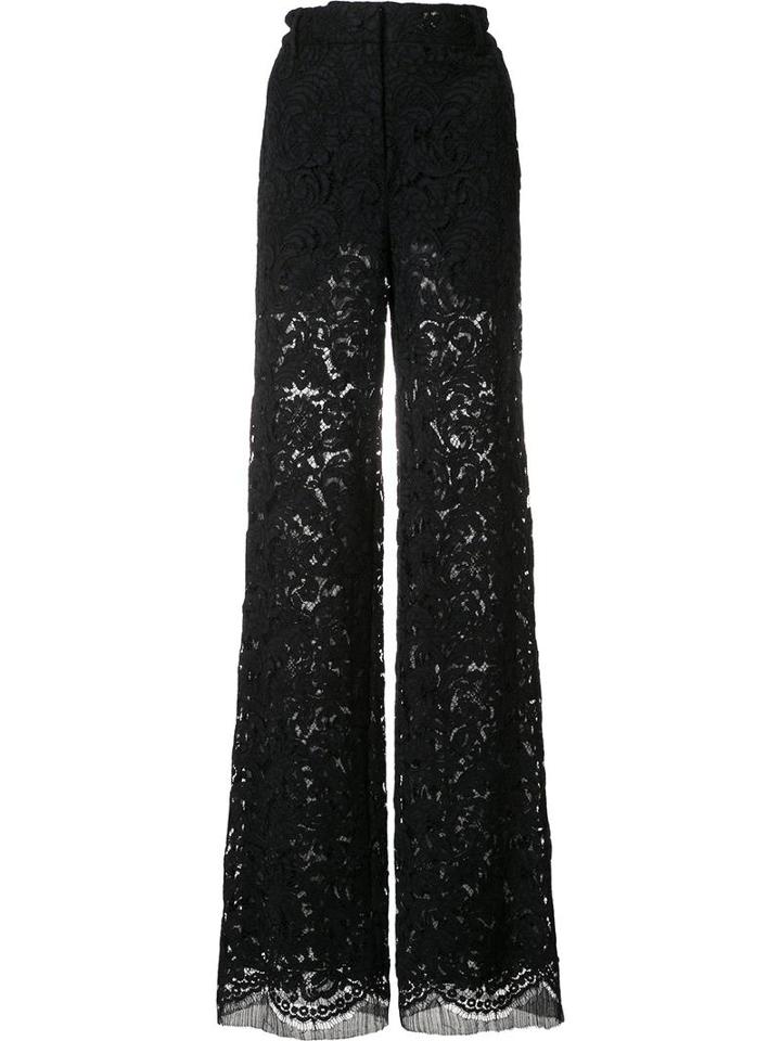 Adam Lippes Lace Flared Trousers, Women's, Size: 2, Blue, Cotton/rayon