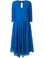 's Max Mara Flared V-neck Dress - Blue