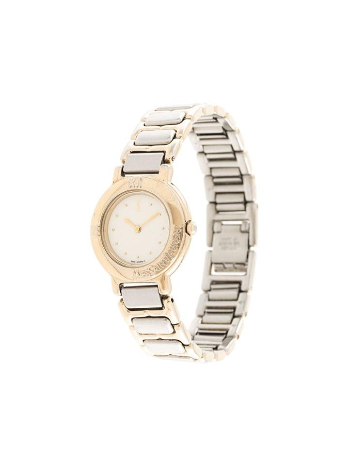 Yves Saint Laurent Pre-owned Logo Round Face Watch - Silver