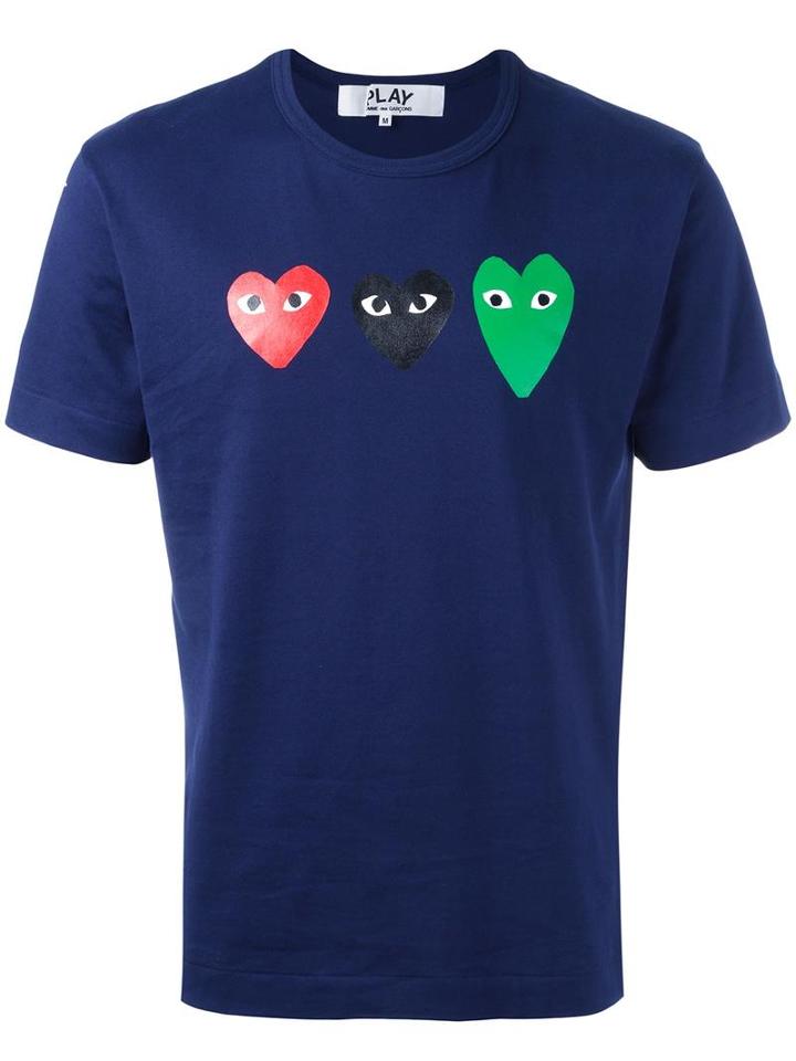 Comme Des Garçons Play Heart Print T-shirt, Men's, Size: Medium, Cotton
