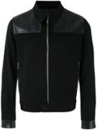 Alexander Mcqueen - Zipped Jacket - Men - Leather/viscose/cashmere - 46, Black, Leather/viscose/cashmere