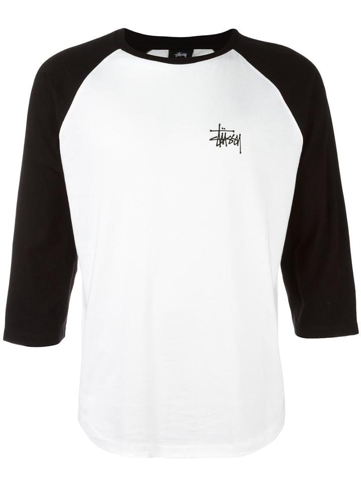 Stussy Contrast Sleeves T-shirt, Men's, Size: Medium, Black, Cotton