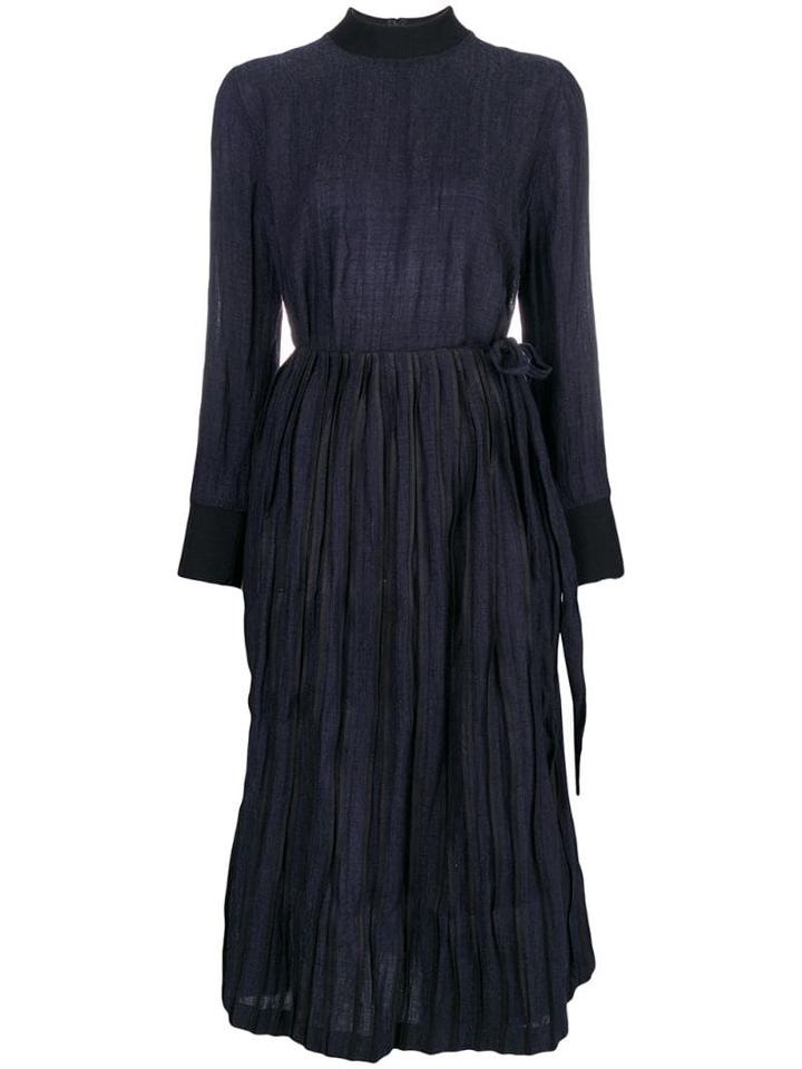 Bodice Studio Bodice Studio Merino Wool Overlap Tie Dress With Steel -