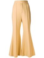 Chloé Cropped Flared Tailored Trousers - Brown