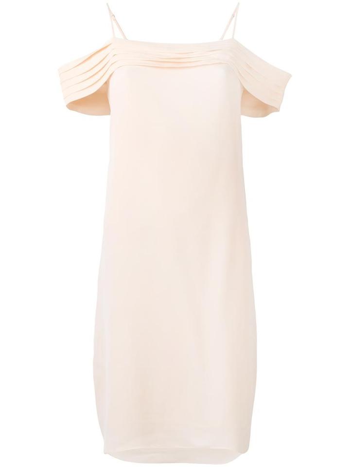 T By Alexander Wang Cold Shoulder Dress, Women's, Size: 2, Yellow/orange, Silk/polyester