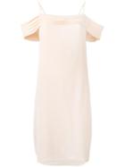T By Alexander Wang Cold Shoulder Dress, Women's, Size: 2, Yellow/orange, Silk/polyester