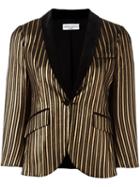 Sonia Rykiel Striped Fitted Jacket, Women's, Size: 36, Black, Cotton/polyamide/polyester/spandex/elastane