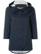 Herno Three-quarters Sleeve Hooded Jacket, Women's, Size: 40, Blue, Polyamide