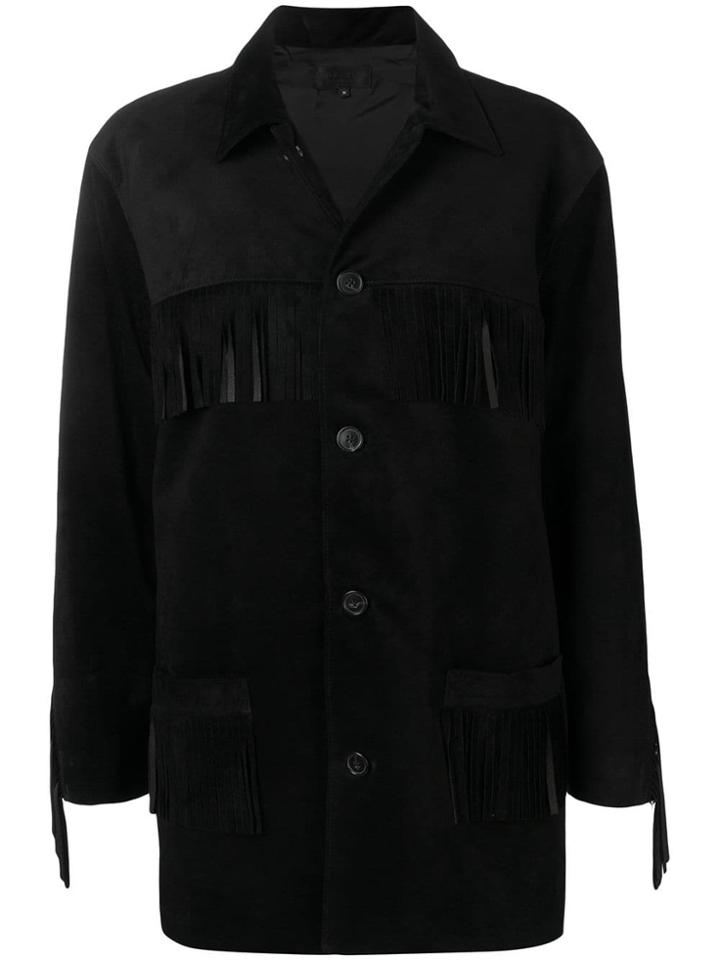 Nili Lotan Fringed Detail Jacket - Black