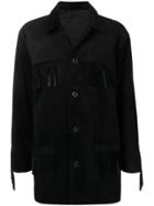 Nili Lotan Fringed Detail Jacket - Black