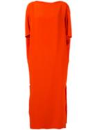 Gianluca Capannolo - Maxi T-shirt Dress - Women - Silk - 44, Yellow/orange, Silk
