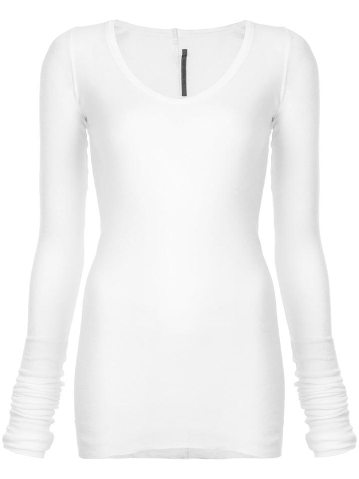 Rick Owens Lilies Deep V-neck Longline Knitted Top - White