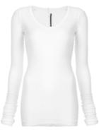 Rick Owens Lilies Deep V-neck Longline Knitted Top - White