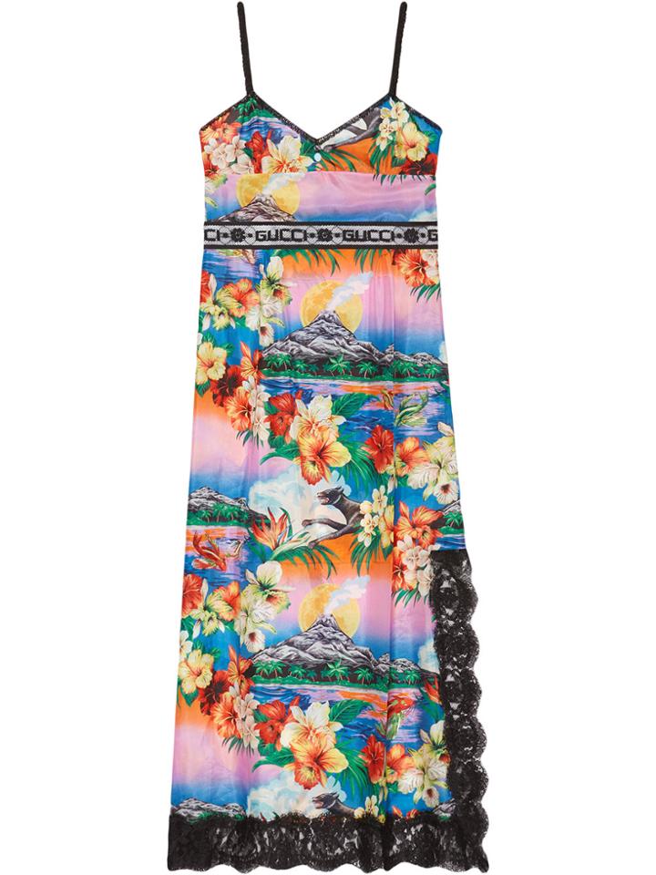 Gucci Hawaiian Print Silk Dress - Multicolour