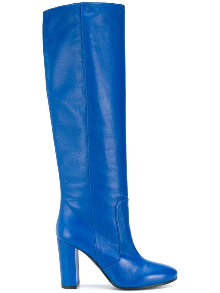 Via Roma 15 Block Heel Boots - Blue