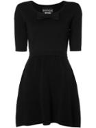 Boutique Moschino - Bow Tie Mini Dress - Women - Cotton/virgin Wool - 38, Women's, Black, Cotton/virgin Wool