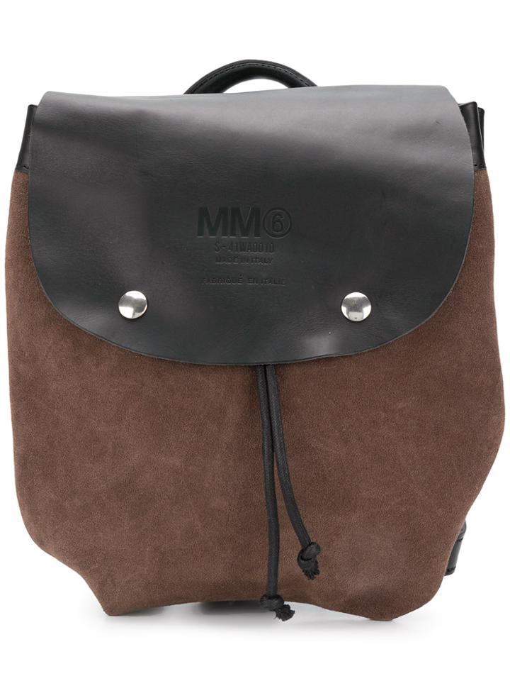 Mm6 Maison Margiela Front Logo Backpack - Brown