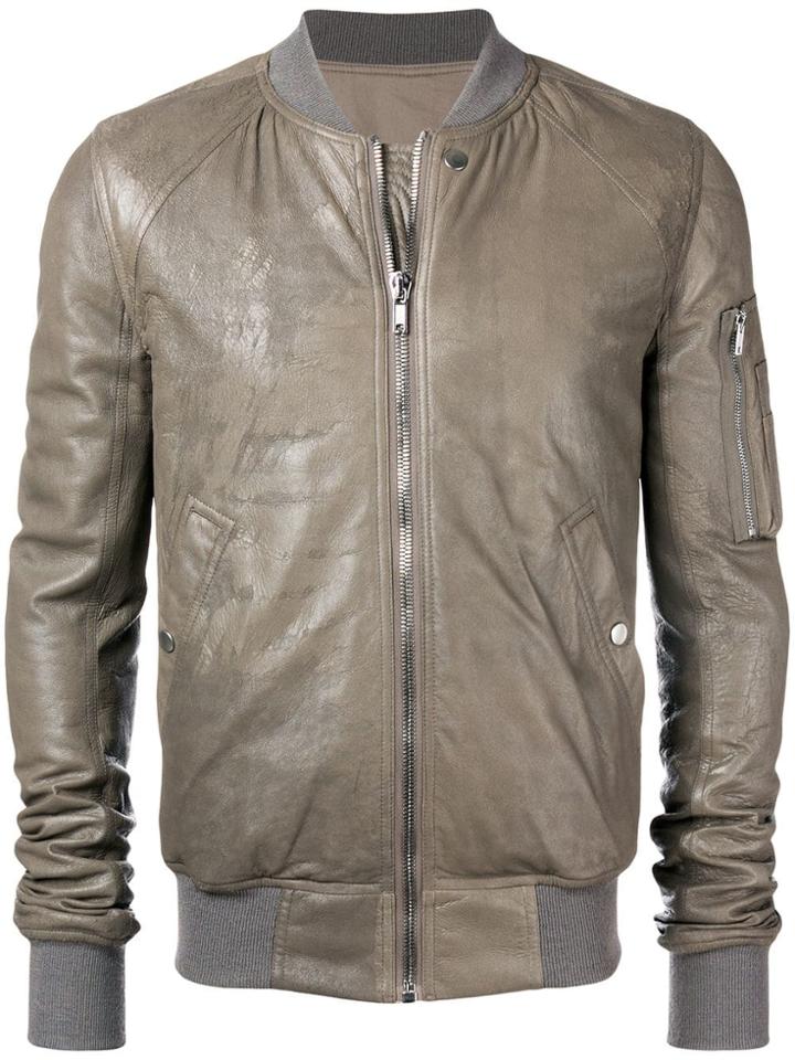 Rick Owens Zipped Bomber Jacket - Nude & Neutrals