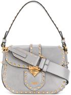 Moschino Studded Satchel Bag - Grey