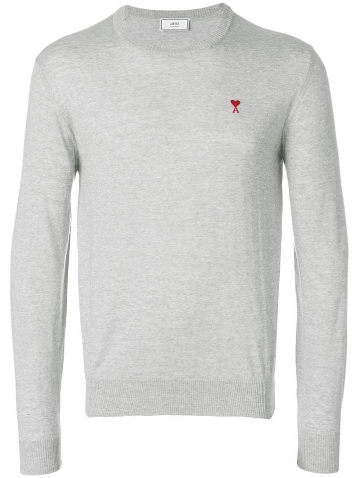 Ami Paris Ami De Coeur Crewneck Sweater - Grey