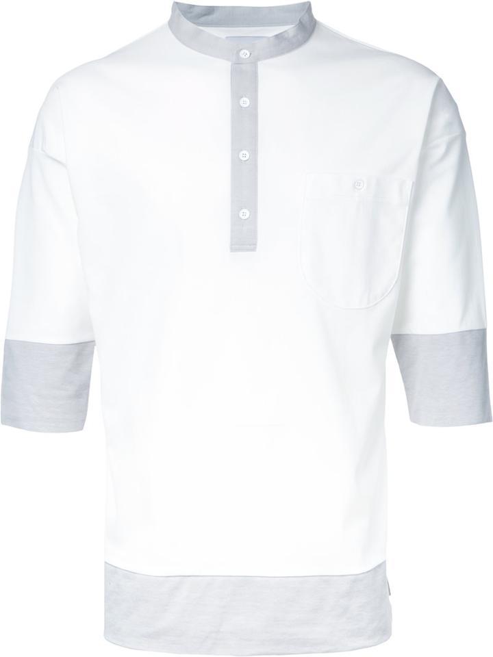 Factotum Contrast Polo Shirt, Men's, Size: 46, White, Polyester/cotton