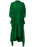 Petar Petrov Mandarin Collar Drape Dress - Green