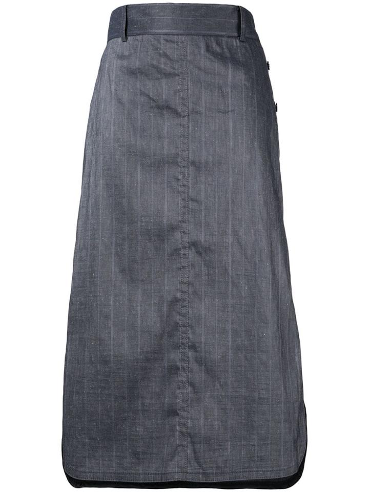 Des Prés Check Print Skirt - Grey