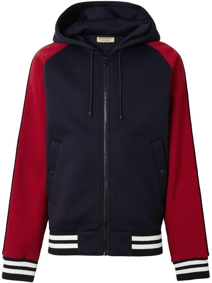 Burberry Contrast Crest Neoprene Hooded Top - Blue