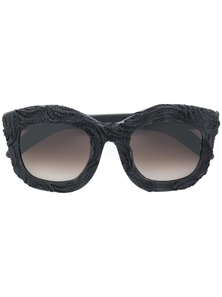 Kuboraum Textured Frame Sunglasses - Black