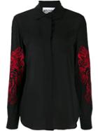 Moschino Roman Embroidery Long-sleeved Blouse - Black