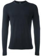 Giorgio Armani Round Neck T-shirt, Men's, Size: 56, Blue, Viscose/spandex/elastane