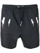 Neil Barrett Logo Swimming Shorts - Blue