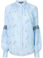 Markus Lupfer Acrobat Print Collarless Shirt - Blue
