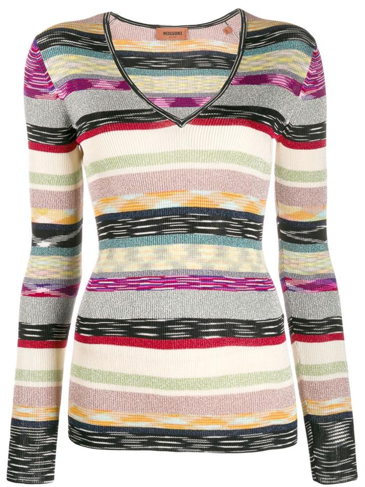 Missoni Striped Ribbed Jumper - Neutrals