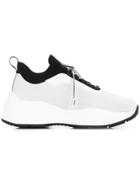 Prada Platform Lace-up Sneakers - White