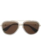 Gucci Eyewear Glitter Aviator Sunglasses - Metallic